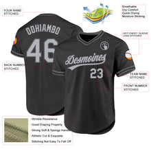 Laden Sie das Bild in den Galerie-Viewer, Custom Black Gray-Steel Gray Authentic Throwback Baseball Jersey
