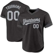 Laden Sie das Bild in den Galerie-Viewer, Custom Black Gray-Steel Gray Authentic Throwback Baseball Jersey
