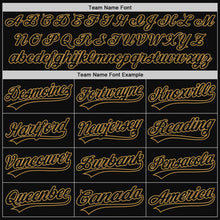 Load image into Gallery viewer, Custom Black Old Gold Authentic Throwback Baseball Jersey
