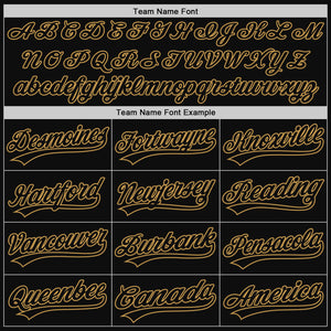 Custom Black Old Gold Authentic Throwback Baseball Jersey