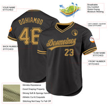 Load image into Gallery viewer, Custom Black Old Gold Authentic Throwback Baseball Jersey
