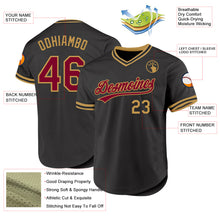 Load image into Gallery viewer, Custom Black Maroon-Old Gold Authentic Throwback Baseball Jersey
