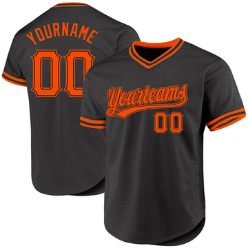 Custom Black Orange Authentic Throwback Baseball Jersey