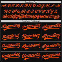 Load image into Gallery viewer, Custom Black Orange Authentic Throwback Baseball Jersey
