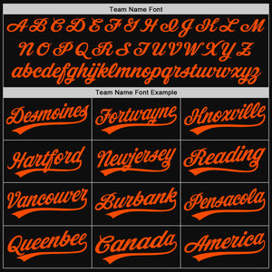 Custom Black Orange Authentic Throwback Baseball Jersey