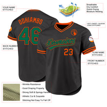 Load image into Gallery viewer, Custom Black Kelly Green-Orange Authentic Throwback Baseball Jersey
