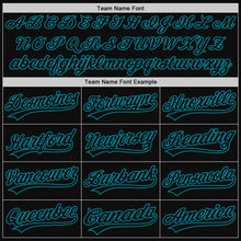 Laden Sie das Bild in den Galerie-Viewer, Custom Black Teal Authentic Throwback Baseball Jersey
