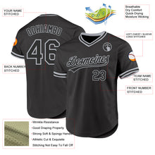 Load image into Gallery viewer, Custom Black Gray Authentic Throwback Baseball Jersey
