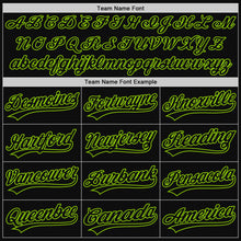 Load image into Gallery viewer, Custom Black Neon Green Authentic Throwback Baseball Jersey
