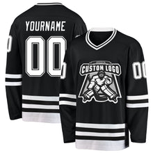 Charger l&#39;image dans la galerie, Custom Black White Hockey Jersey
