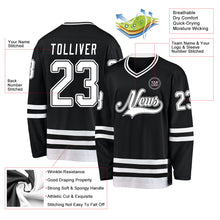 Charger l&#39;image dans la galerie, Custom Black White Hockey Jersey
