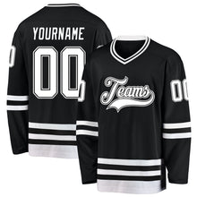 Charger l&#39;image dans la galerie, Custom Black White Hockey Jersey
