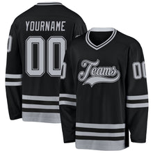 Charger l&#39;image dans la galerie, Custom Black Gray Hockey Jersey
