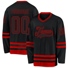 Charger l&#39;image dans la galerie, Custom Black Red Hockey Jersey
