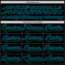 Charger l&#39;image dans la galerie, Custom Black Teal Hockey Jersey
