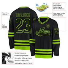 Charger l&#39;image dans la galerie, Custom Black Neon Green Hockey Jersey
