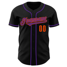 Загрузить изображение в средство просмотра галереи, Custom Black Purple-Orange Authentic Baseball Jersey
