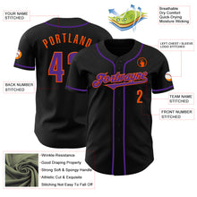 Загрузить изображение в средство просмотра галереи, Custom Black Purple-Orange Authentic Baseball Jersey
