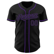 Загрузить изображение в средство просмотра галереи, Custom Black Purple Authentic Baseball Jersey
