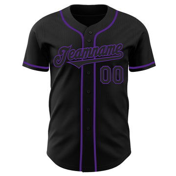 Custom Black Purple Authentic Baseball Jersey