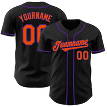 Laden Sie das Bild in den Galerie-Viewer, Custom Black Orange-Purple Authentic Baseball Jersey
