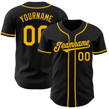 Загрузить изображение в средство просмотра галереи, Custom Black Gold Authentic Baseball Jersey
