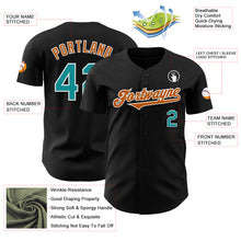 Laden Sie das Bild in den Galerie-Viewer, Custom Black Teal-Texas Orange Authentic Baseball Jersey
