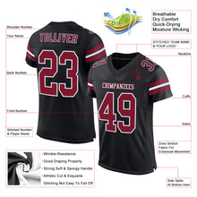 Charger l&#39;image dans la galerie, Custom Black Crimson-White Mesh Authentic Football Jersey
