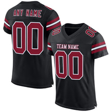 Charger l&#39;image dans la galerie, Custom Black Crimson-White Mesh Authentic Football Jersey
