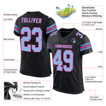 Charger l&#39;image dans la galerie, Custom Black Light Blue-Pink Mesh Authentic Football Jersey
