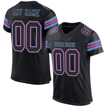 Charger l&#39;image dans la galerie, Custom Black Light Blue-Pink Mesh Authentic Football Jersey
