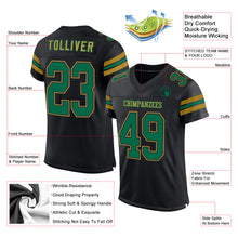 Charger l&#39;image dans la galerie, Custom Black Kelly Green-Old Gold Mesh Authentic Football Jersey
