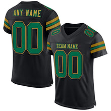 Charger l&#39;image dans la galerie, Custom Black Kelly Green-Old Gold Mesh Authentic Football Jersey
