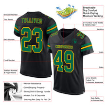 Charger l&#39;image dans la galerie, Custom Black Kelly Green-Gold Mesh Authentic Football Jersey
