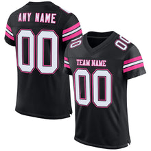 Load image into Gallery viewer, Custom Black White-Pink Mesh Authentic Football Jersey
