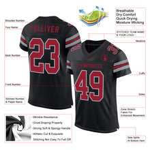 Charger l&#39;image dans la galerie, Custom Black Cardinal-Gray Mesh Authentic Football Jersey
