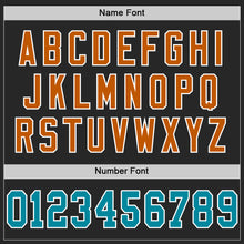 Load image into Gallery viewer, Custom Black Teal-Texas Orange Mesh Authentic Football Jersey
