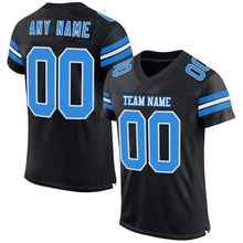 Load image into Gallery viewer, Custom Black Powder Blue-White Mesh Authentic Football Jersey
