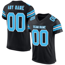 Charger l&#39;image dans la galerie, Custom Black Sky Blue-White Mesh Authentic Football Jersey
