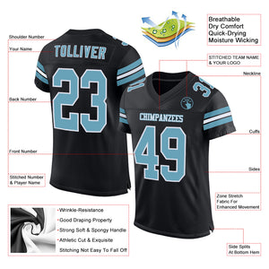 Custom Black Shadow Blue-White Mesh Authentic Football Jersey