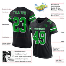 Charger l&#39;image dans la galerie, Custom Black Grass Green-White Mesh Authentic Football Jersey
