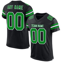 Charger l&#39;image dans la galerie, Custom Black Grass Green-White Mesh Authentic Football Jersey
