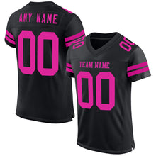 Charger l&#39;image dans la galerie, Custom Black Deep Pink Mesh Authentic Football Jersey
