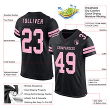 Charger l&#39;image dans la galerie, Custom Black Light Pink Mesh Authentic Football Jersey
