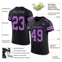 Charger l&#39;image dans la galerie, Custom Black Medium Purple Mesh Authentic Football Jersey
