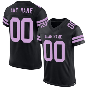 Custom Black Light Purple Mesh Authentic Football Jersey