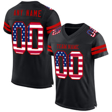 Charger l&#39;image dans la galerie, Custom Black USA Flag-Red Mesh Authentic Football Jersey
