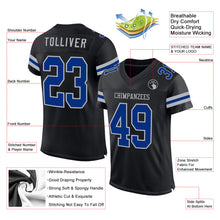 Charger l&#39;image dans la galerie, Custom Black Royal-Gray Mesh Authentic Football Jersey
