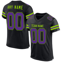 Charger l&#39;image dans la galerie, Custom Black Purple-Neon Green Mesh Authentic Football Jersey
