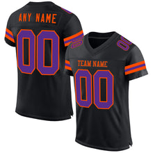 Charger l&#39;image dans la galerie, Custom Black Purple-Orange Mesh Authentic Football Jersey
